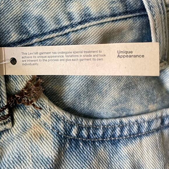 Levi's High Rise Cuffed Hem Denim Shorts Acid Wash Blue Jean Size 26 NWT - Picture 8 of 9